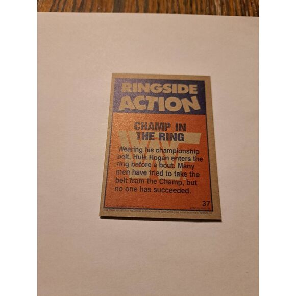 1987 Topps WWF Hulk Hogan #37 Champ in the Ring Wrestling Card ****** - Picture 2 of 2